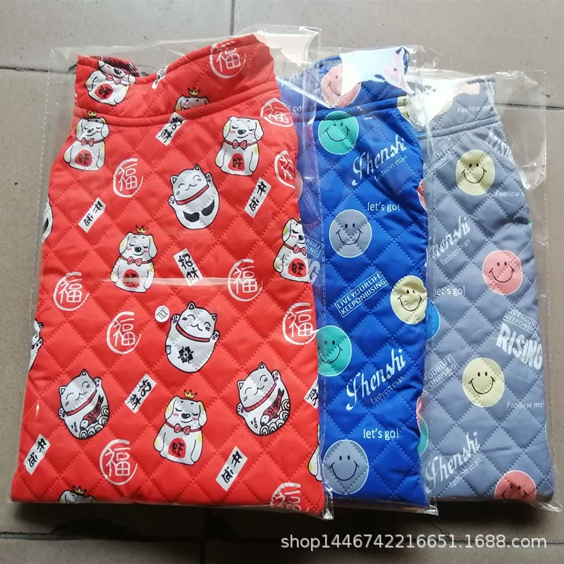 Маленькая и большая одежда для собак VIP плюшевый мишка золотистый ретривер Собака Зимний двусторонний носимый жилет из хлопка для домашних животных на удачу