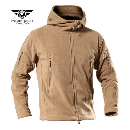Ply-3 Outdoor Tactical Fleece Jacket Thickened Soft Shell Down Jacket with Plush Lining 