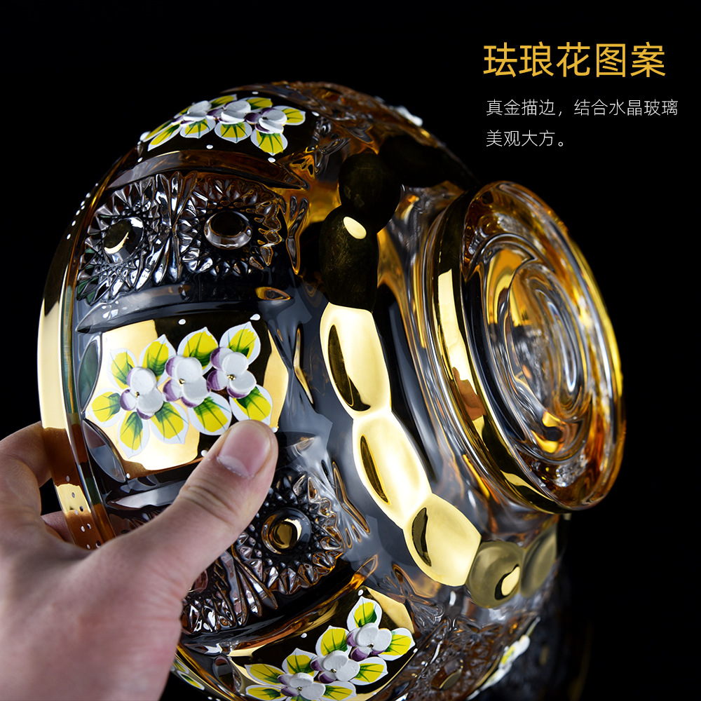 真金太阳花装饰果斗 现代简约家居用品摆件 ins软装描金家居制品