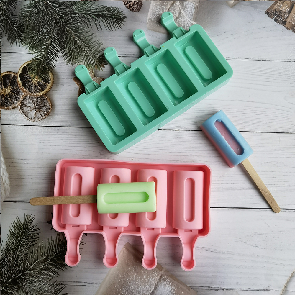 4 molde de helado ranurado molde de helado molde de helado molde de helado molde de silicona de helado blanco