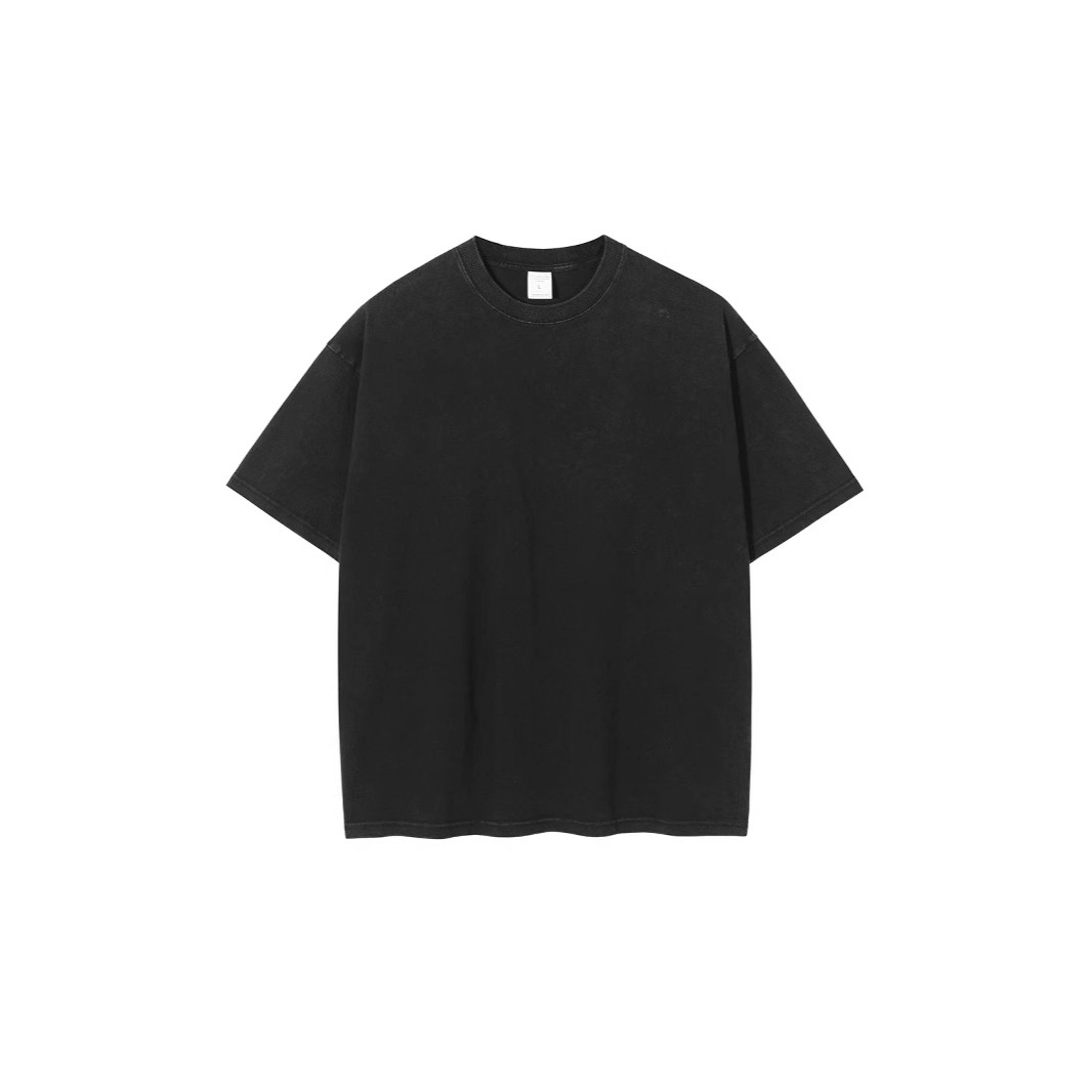 Yuan Senwang 2025 principios de la primavera 32 algodón de doble hilo 275g agua de lavado viejo blanco básico para hombres y mujeres camiseta de fondo