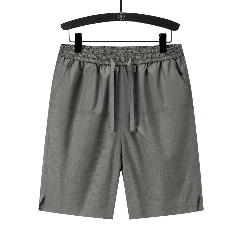 Pantalones cortos casuales de color sólido verano nuevos delgados pantalones transpirables casuales sueltos pantalones de cinco puntos versátiles en el exterior