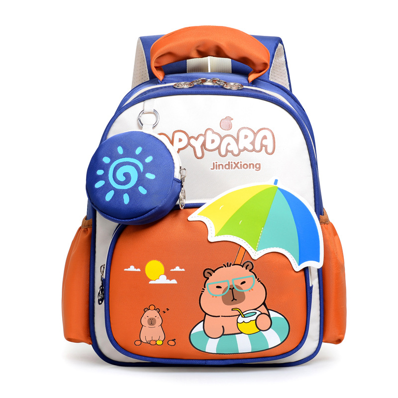 Kapibara Kindergarten mochila de dibujos animados transpirables para niños mochila de preescolar para niñas