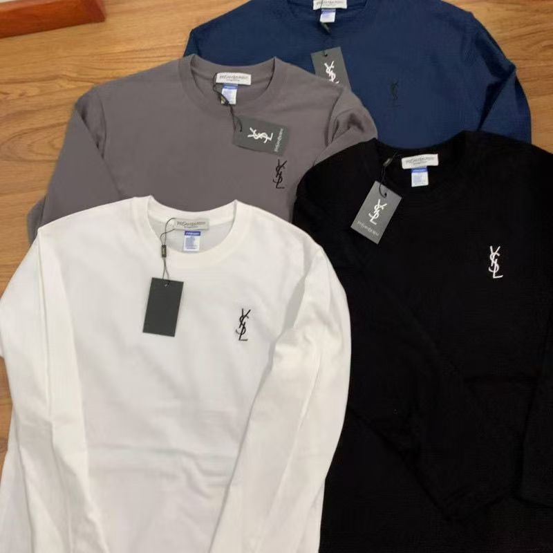 Cross-Border Foreign Trade Autumn High-Weight Long-Sleeve Embroidered Unisex Loose Versatile Casual Base Shirt