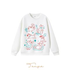 Mint Miaow 25秋季新品美式可爱趣味猫咪印花套头卫衣