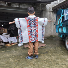 新款儿童款毛领波西米亚披肩民族风流苏复古游玩外搭斗篷外套披风