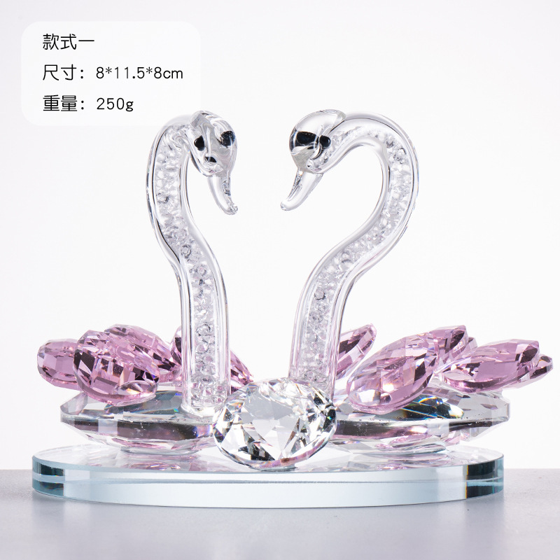 厂家批发水晶天鹅创意摆件电视柜酒柜家居水晶摆件装饰品情侣生日|undefined