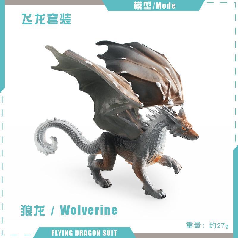 Exportación transfronteriza simulación de mitología occidental dragón modelo dragón de hielo dragón de acero fuego águila lobo dragón adornos estáticos de escritorio
