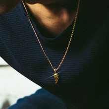 新品上市跨境饰品 不锈钢全抛光激光切割天使之翼毛衣链项链 女