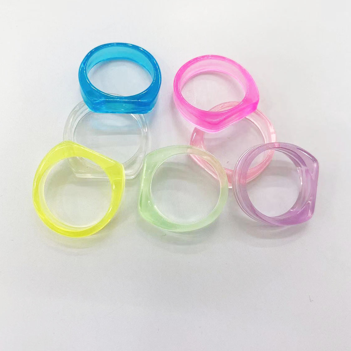 Japanese and Korean Style Simple Style DIY Cream Glue Resin Jewelry Transparent Color Ring Ring