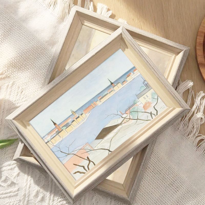 High-End Oil Painting Frame Table Nailed Outer Frame Framed Cross Stitch Sketch A4A3 Retro Photo Frame Poster Display Frame