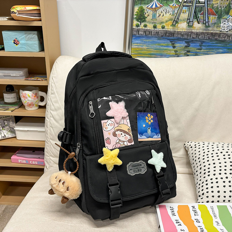 Nueva versión coreana de la pequeña mochila fresca de nailon de gran capacidad para estudiantes de secundaria y preparatoria Mochila japonesa de alto valor