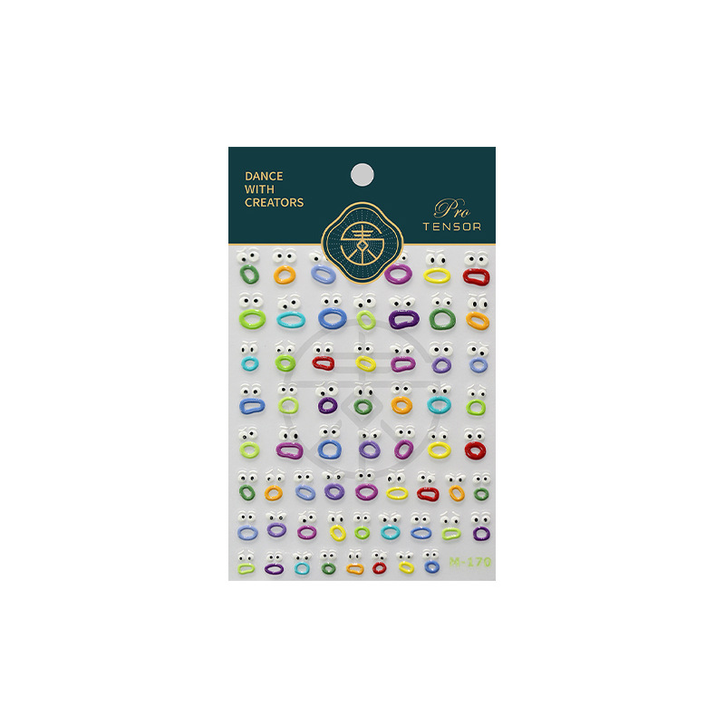 TENSOR nuevo arte lindo divertido uñas pegatinas boca extraña uñas pegatinas jalea serie M-135