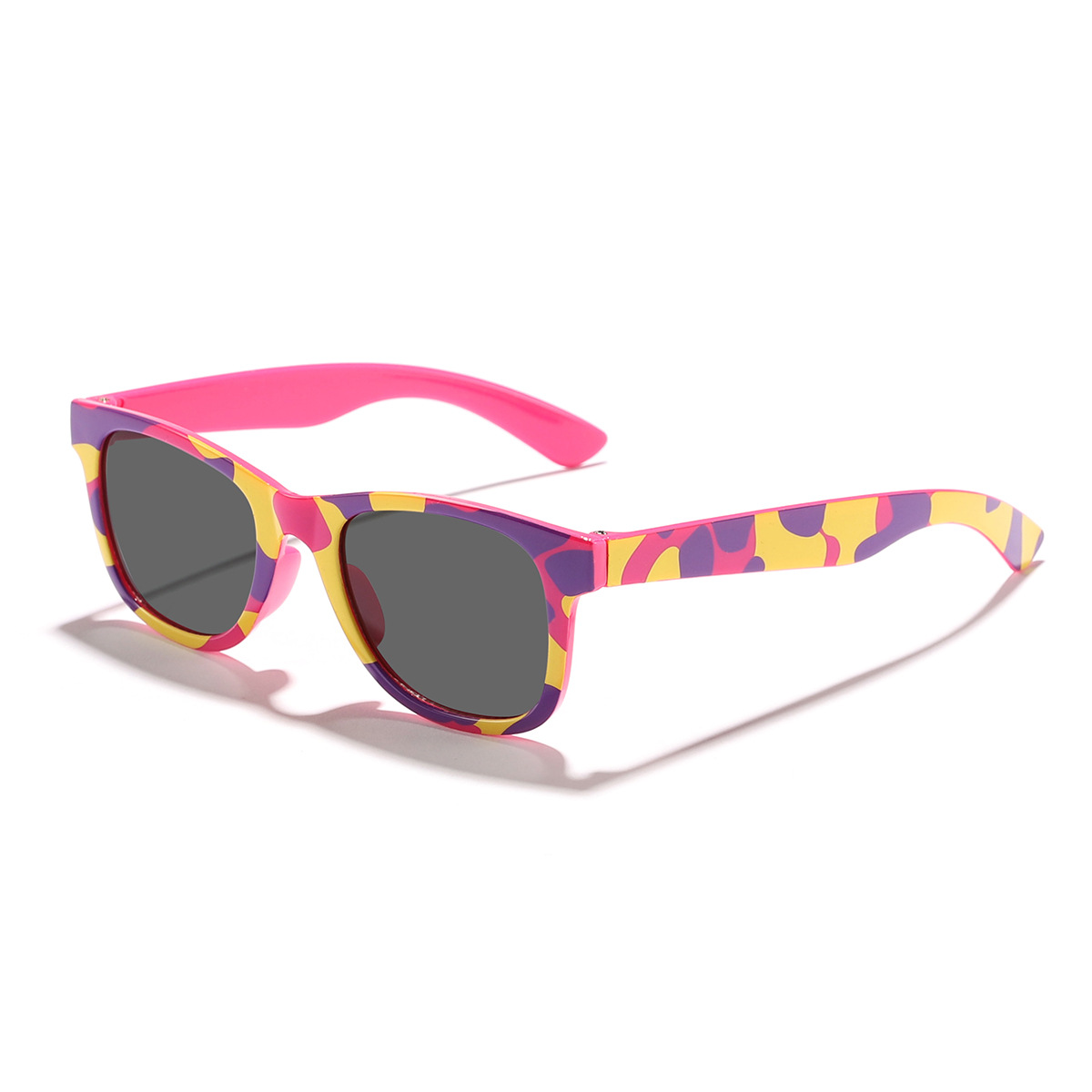 Nuevas gafas de sol de todo fósforo de la serie de camuflaje para niños transfronterizos, gafas de sol cuadradas de colores para bebés lindos Sunglasses