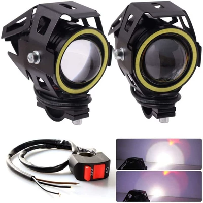 Elektrikli avtomobil universal motosiklet U7 angel eyes flaş super parlaq fənər modifikasiya edilmiş üçtəkərli işıq