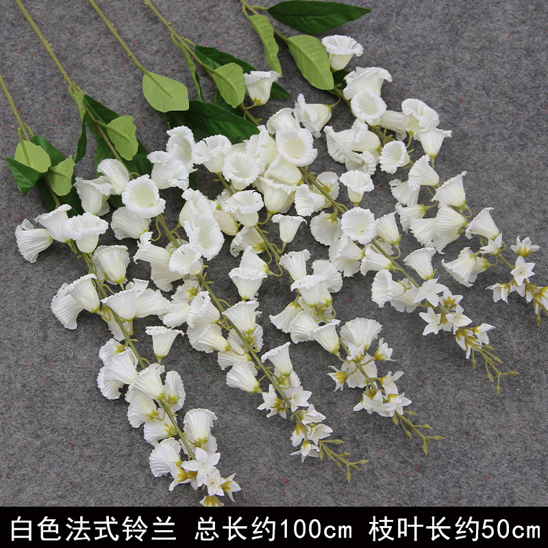 Bodas de flores de seda de imitación blanca flores falsas decorativas floral sala de bodas floral hogar ramo único camino de introducción de flores