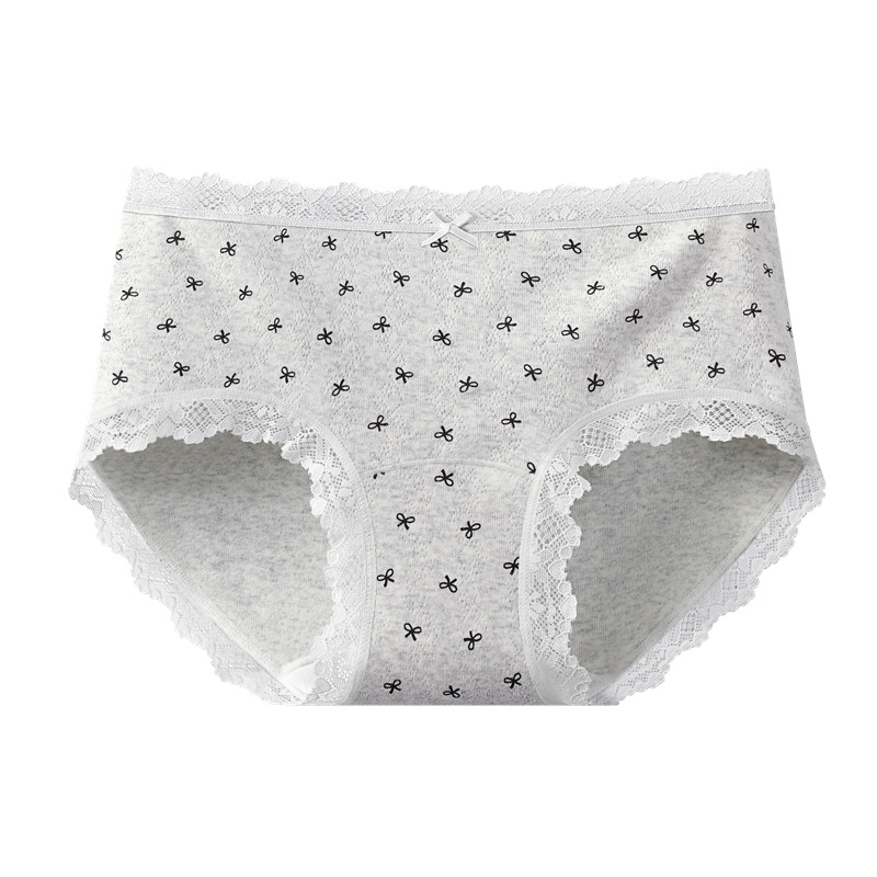 Ropa interior mujer primavera y verano a algodón 7a entrepierna larga antibacteriana primavera y verano algodón niñas calzoncillos de encaje bragas sin costuras