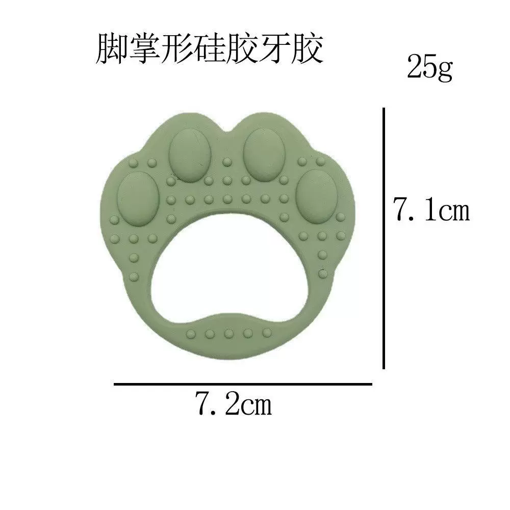 跨境熊脚掌形牙胶食品级硅胶安抚磨牙棒婴幼儿宝宝咬咬乐海外热卖