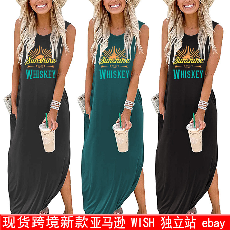 New Women's Casual Amazon Independent Station Ebay Dress Sunshine and Whiskey Sun