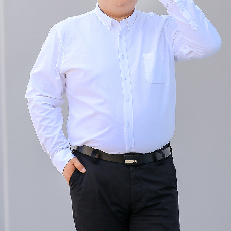Factory Outlet S-10XL Large Size Cotton White Shirt Shirt Men's Workwear Long Sleeve Plus Size Can be Orked