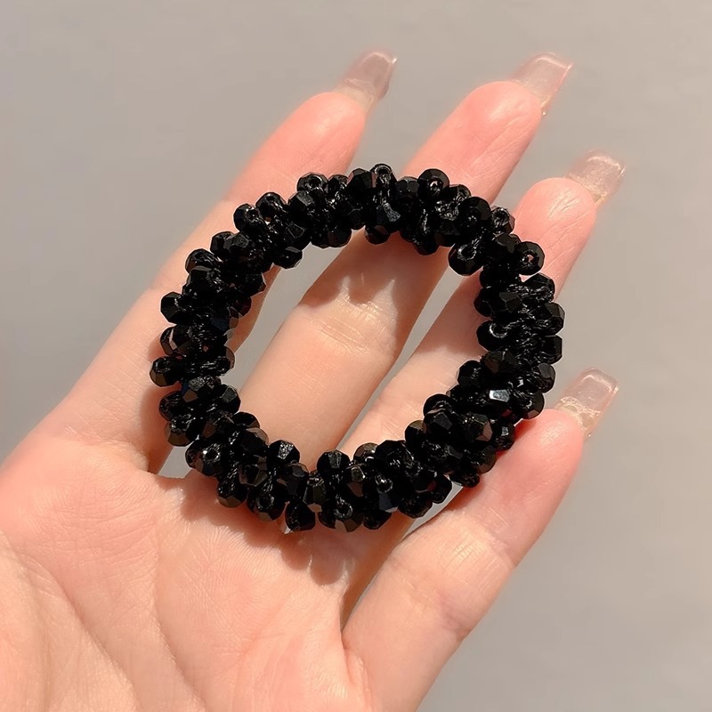 Crystal exquisito con cuentas anillo de cabello feminino pulsera de cabello de doble uso 2025 cabello al por mayor