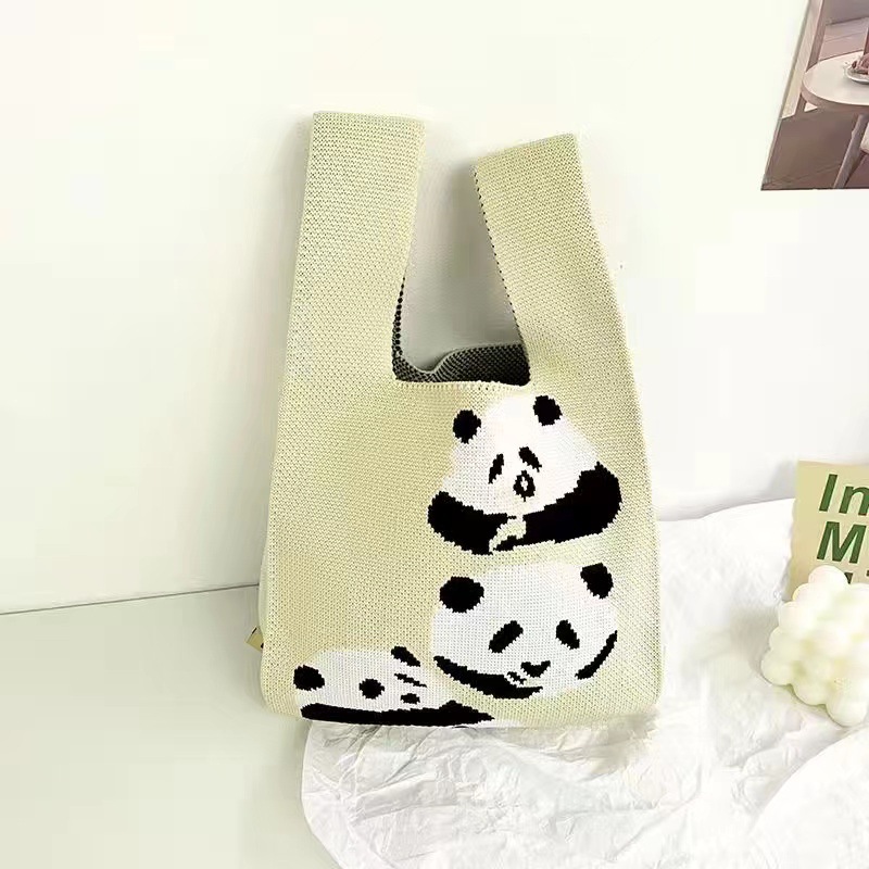 Panda-Serie Student Fashion Style Kapazität Big Tote 2023 Freizeit handgefertigt mit Handheld-Geschenktasche Chengdu Internet_voghion.com