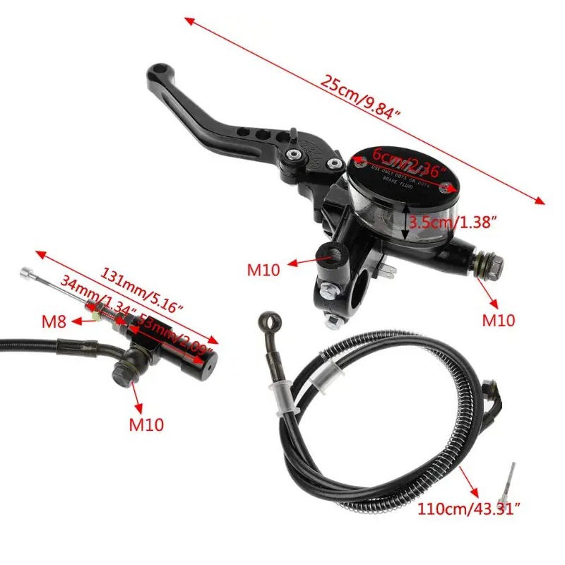 Motorcycle CNC hydraulic clutch kit rod master cylinder 125 ~ 250cc suitable for Honda Yamaha off-road vehicle