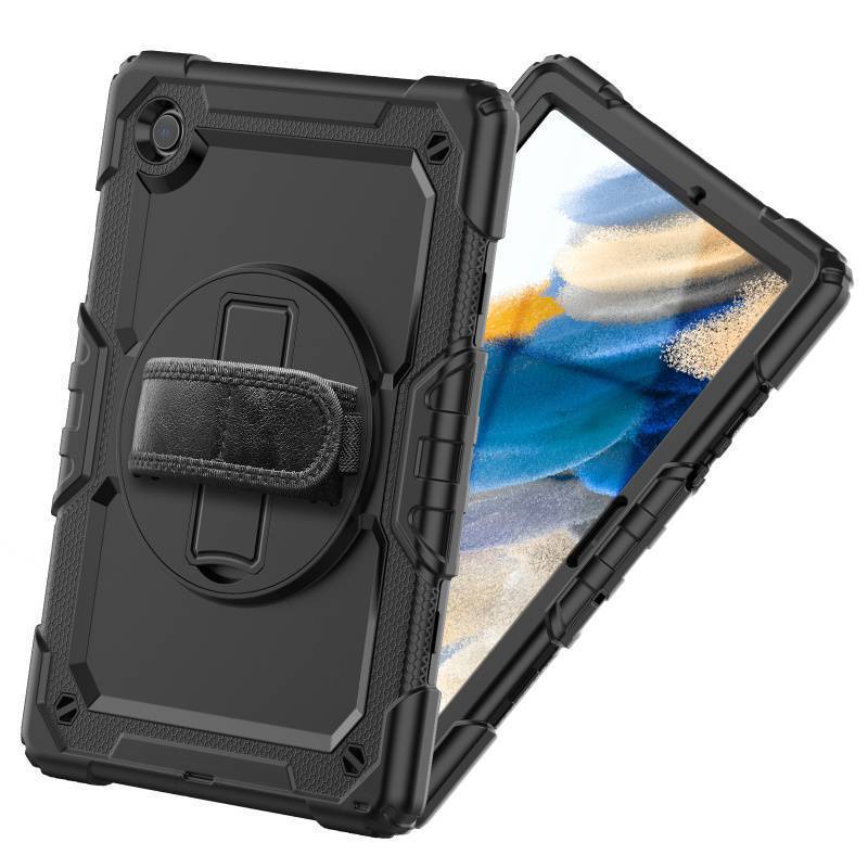 For Samsung Tab A8 10.5 tablet case X200 rotating bracket X205 contrast color three-proof protective case