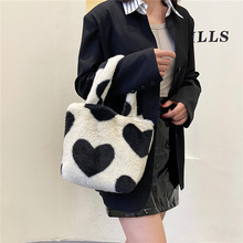 单肩毛绒包包女小众设计甜酷冬季毛毛手提斜挎包百搭手提水桶包