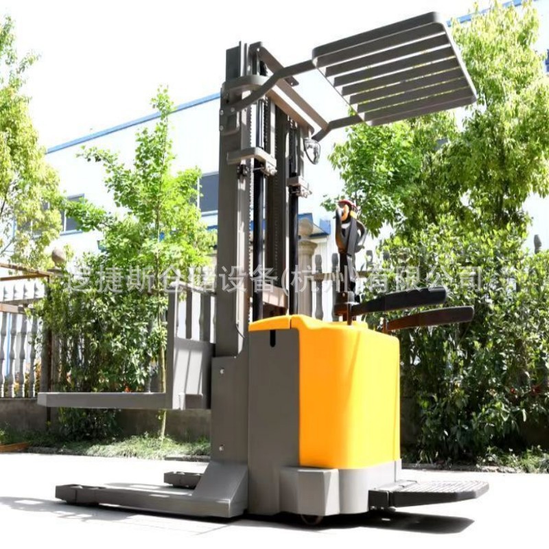 全电动堆高车带护顶架装卸叉车踏板式升降铲车堆垛车升高堆高车