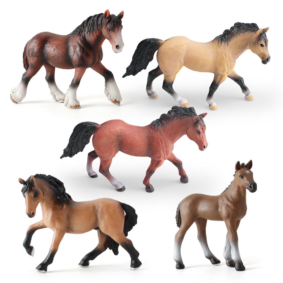 Simulación infantil de Clydedale ponies de mar Roussama modelo de animal sólido estático juguetes de decoración