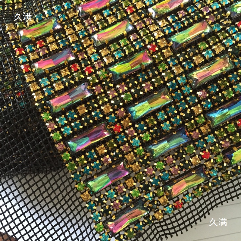 玻璃A钻铝边网纱排钻 DIY手缝网钻衣服饰品配件婚纱鞋包服装辅料