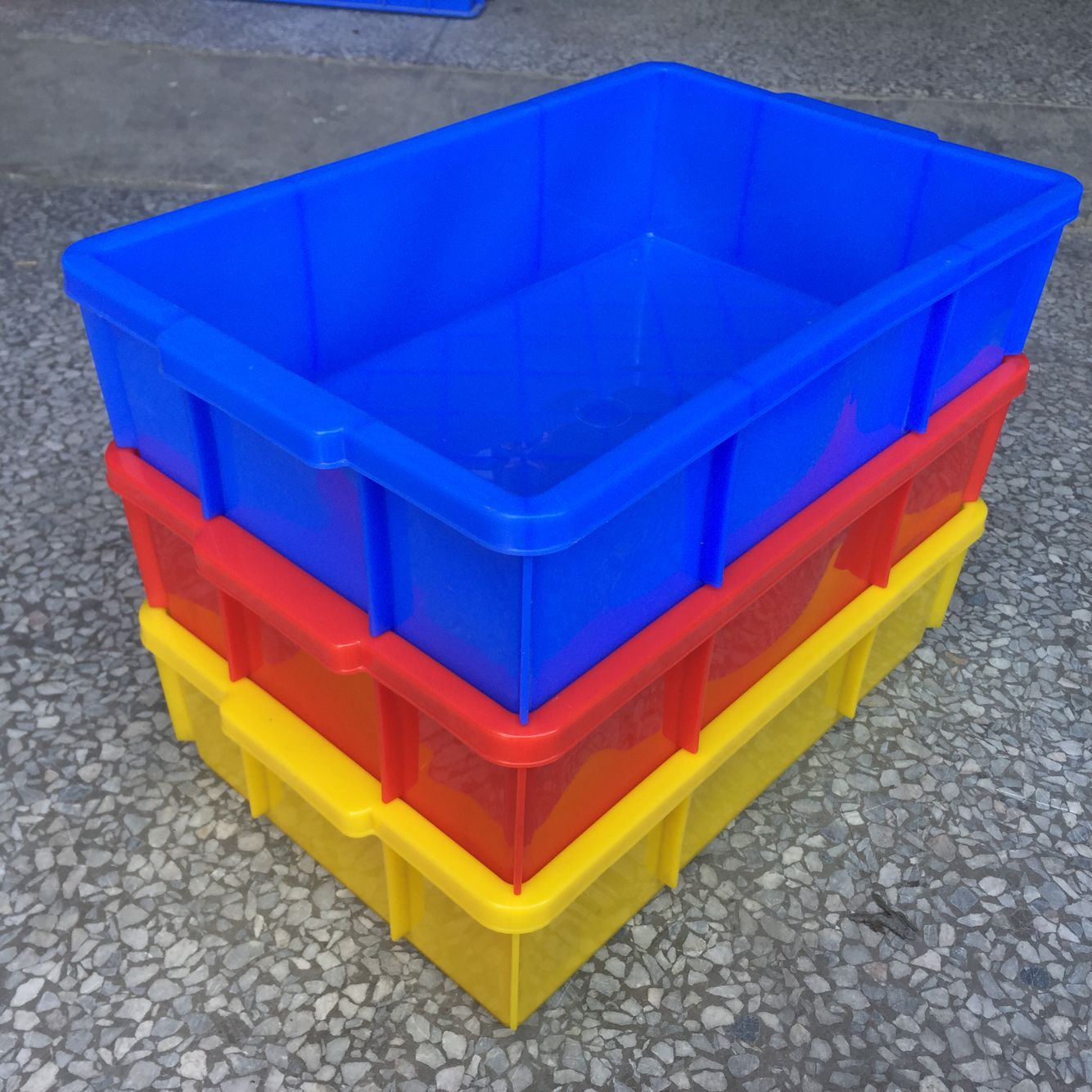 厂家批发380*245*100 PE塑胶箱 21号塑料周转箱平口零件盒