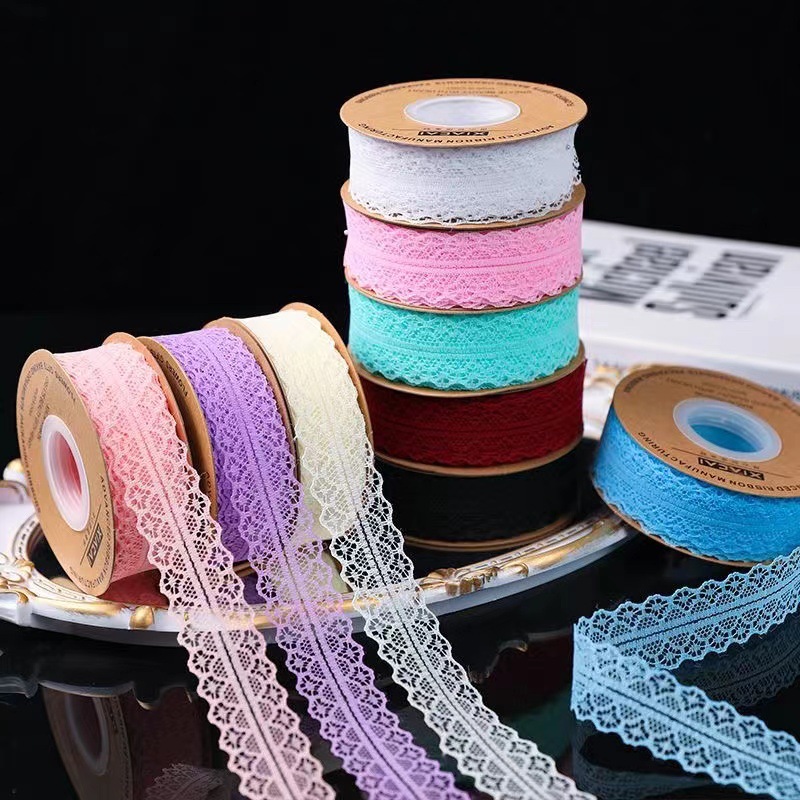 Lace Edge Ribbon Baking Cake Packaging Ribbon Valentine's Day Floral Bouquet Ribbon 25 yards 3cm