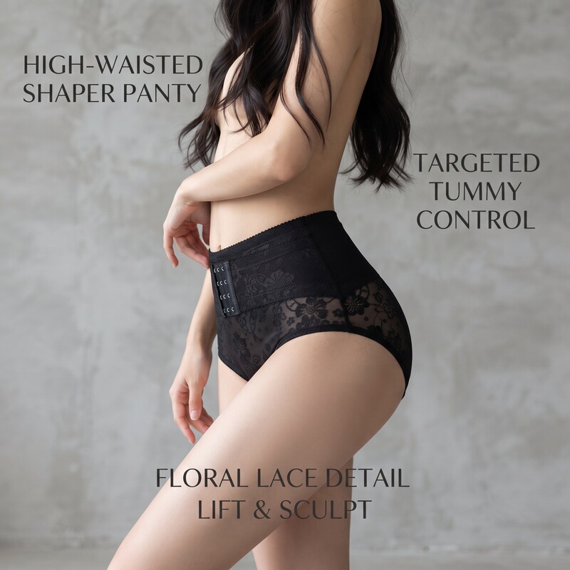 【2-Pack】Low-Waist Butt-Lifting Tummy Control Panties for Women, Strong Tummy Control, Breathable, Pure Cotton Crotch, Shapewear