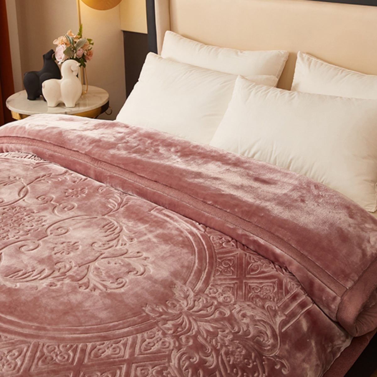 양각 웨딩 담요 라셀 담요 퀼트 9KG 겨울 더블 두꺼운 따뜻한 산호 양털 기타