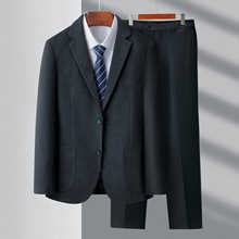 秋冬季新款西服套装男士高级感正装商务休闲职业婚庆毛料韩版西装