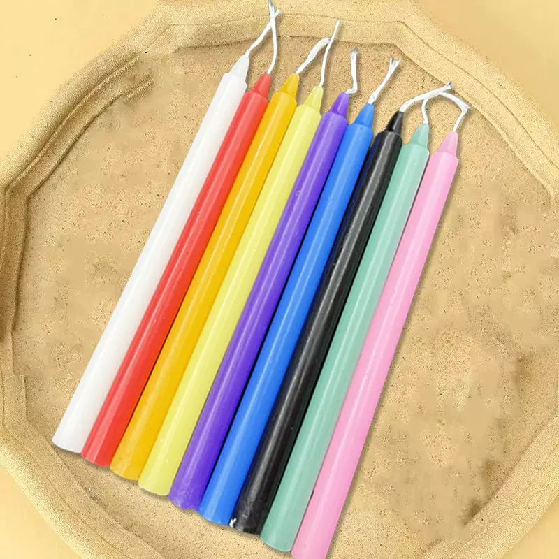 彩色蜡烛长杆蜡家用照明网红圆柱蜡浪漫婚礼多色可选石蜡七彩蜡烛