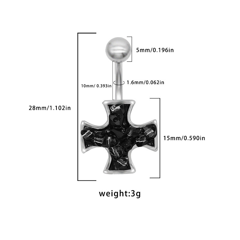 Piercing ombelico a croce gioiello per il corpo alla moda_voghion.com