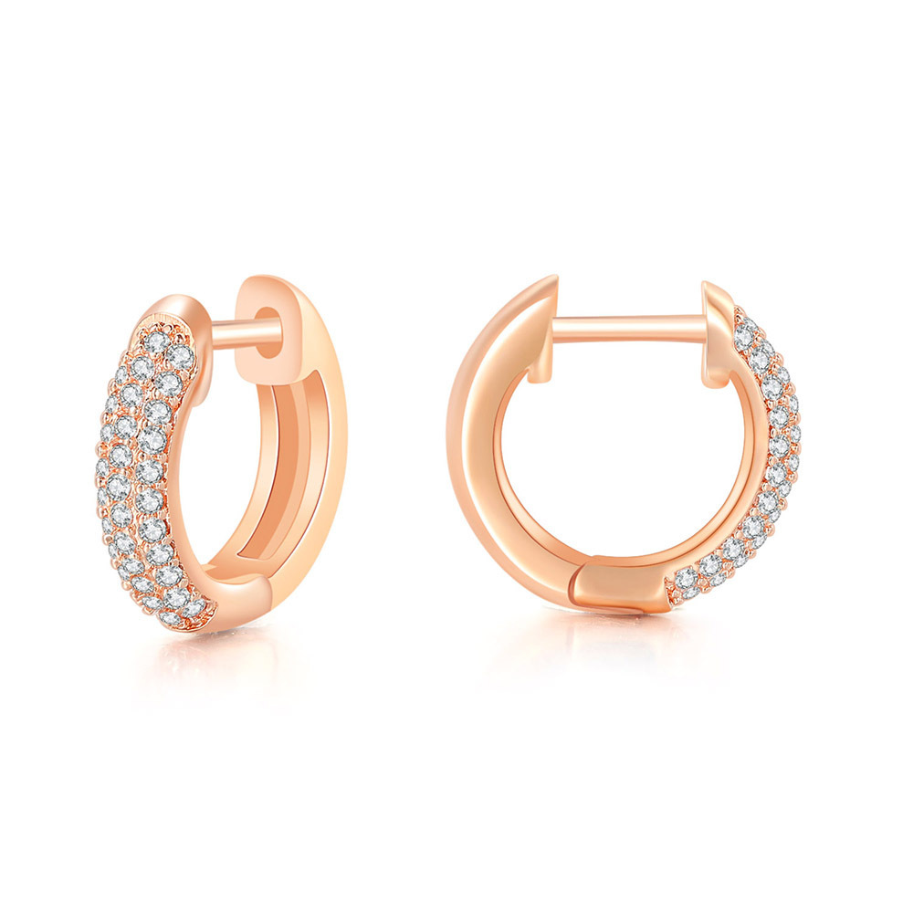 Mode Cercle Le Cuivre Placage Zircon Des Boucles D'oreilles 1 Paire display picture 8