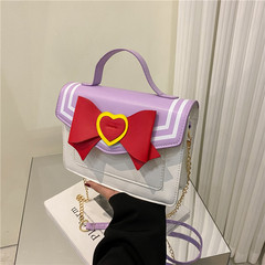 小清新文芸女包2022森系少女ファッション蝶ネクタイinsネット紅洋気斜めショルダーチェーンバッグ