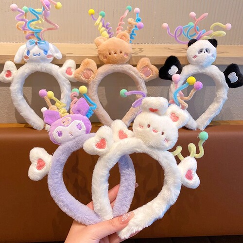 Twist Rod Sanrio Cartoon Children's Hairband  New Girl's Plush Baby Cute Headband Girl's Headwear 