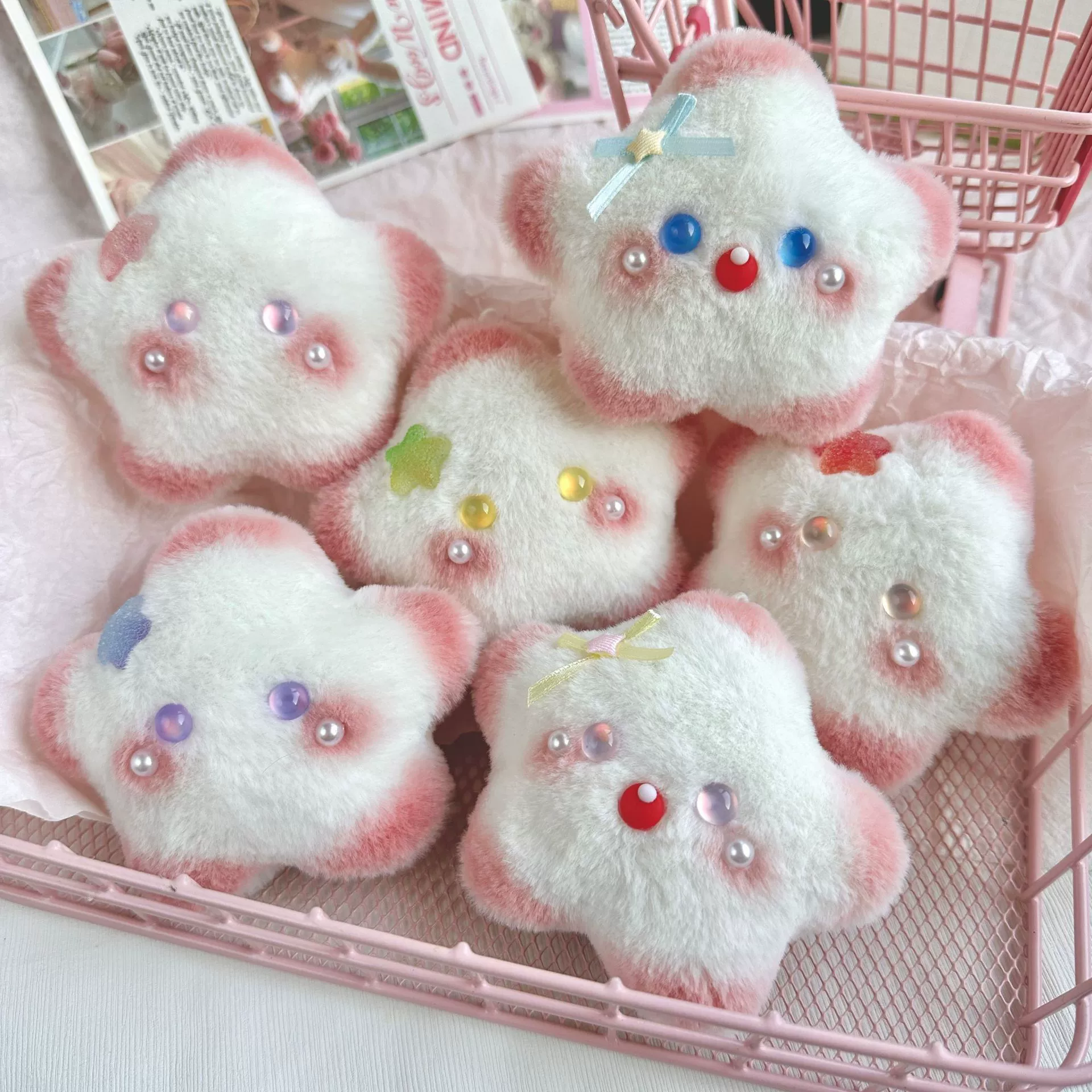 Сетка красный мультфильм скрипит милая креативная кукла плюшевая звезда сумка подвеска студенческий подарок подвеска брелок