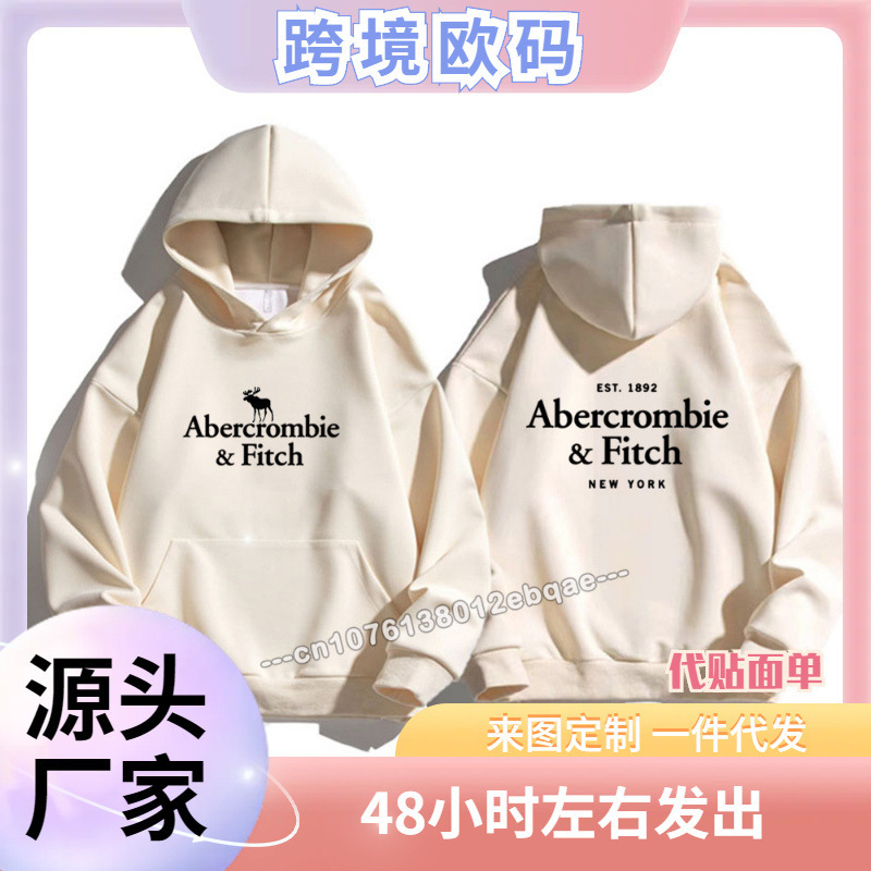 Abercrombie Hoodies for Men Winter Oversized Male Clothing