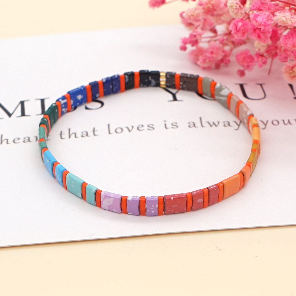 Nihaojewelry Wholesale Jewelry Bohemian Multi-layered Woven Colorful Paint Beaded Bracelet display picture 4