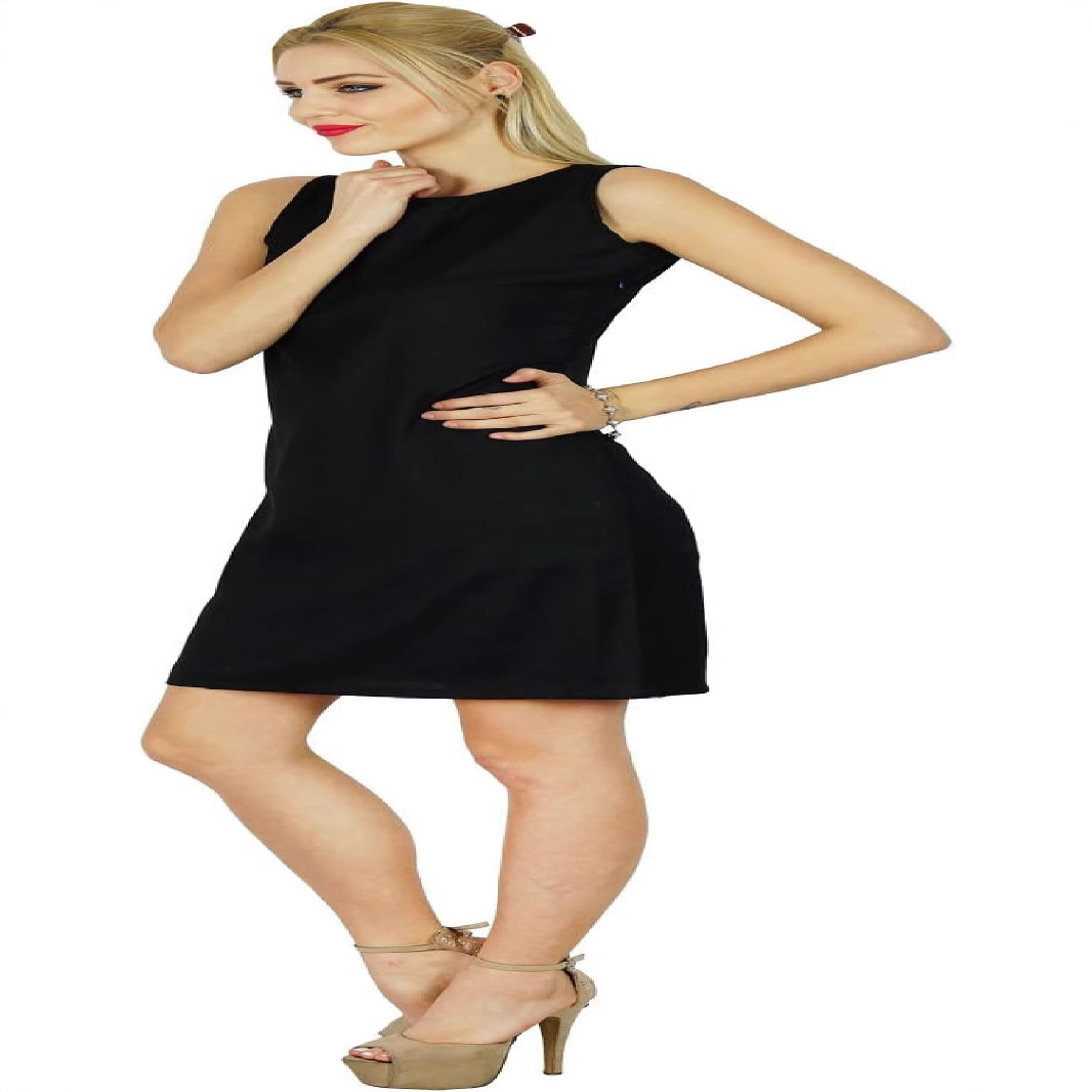 2026 Summer Solid Color Casual Fashion Sleeveless Vest Dress_ecoleips.com
