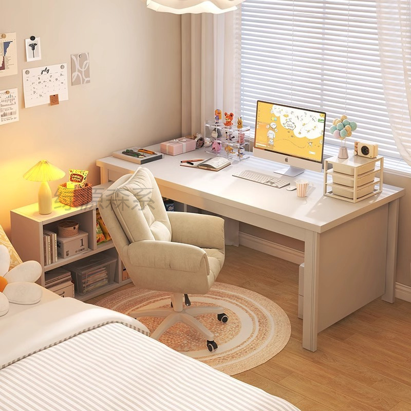 Ly Corner Desk Bookcase Integrated Home L-Shaped Desktop Computer Table Bedroom Desk Small (Luyuan Sen Series)