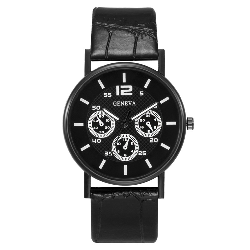 Relógio masculino Eyes Gift com três pulseiras de vidro de quartzo_voghion.com