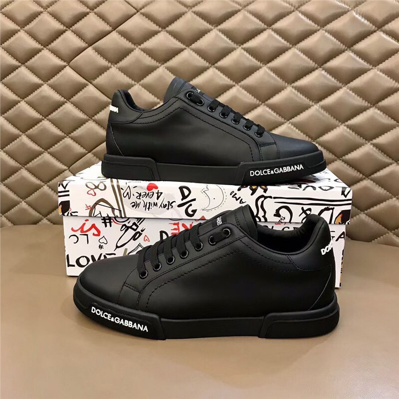 D&G European Station Export White Men's Shoes Casual Sneakers Lace-Up Fashion Trendy New Breathable Low-Top Sports Shoes