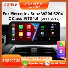 车载DVD导航倒车影像适用奔驰C级W204中控屏10.25寸carplay播放器